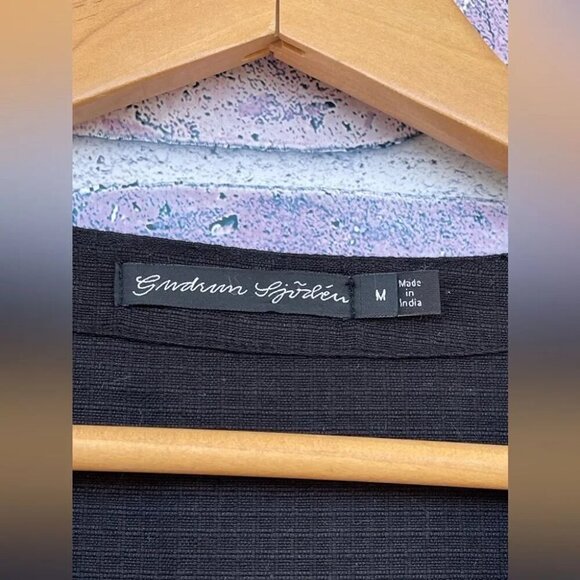 GUDRUN SJODEN Dress Organic Cotton Button Front Pockets Lagenlook dress medium - Picture 4 of 9